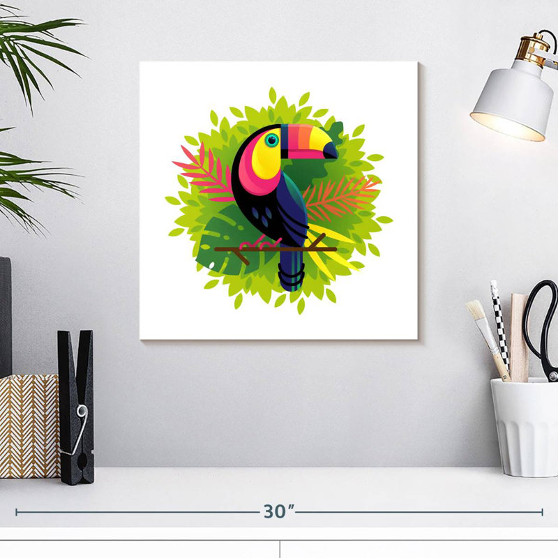 Caricature de foule Toucan, H 16 po x l 16 po