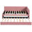 Pink Linen Fabric Upholstered Daybed With Twin Size Trundle, No Box Spring Needed Bed Frame