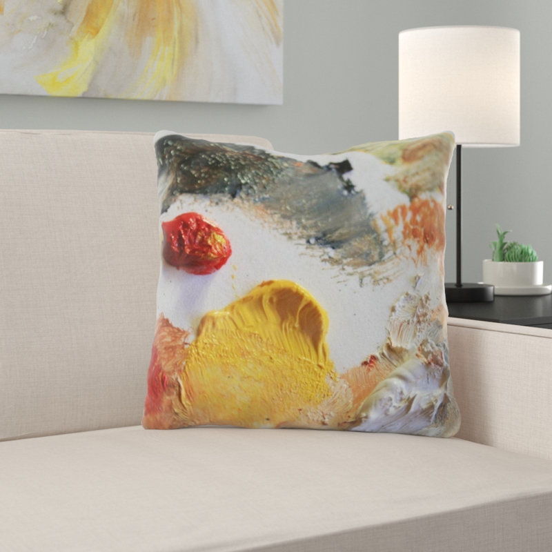 Coussin décoratif paint Valera, Microsuède, Intérieur