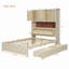 Lit moderne, lit plateforme en bois avec port USB, tête de lit et tiroirs de rangement-2091904319