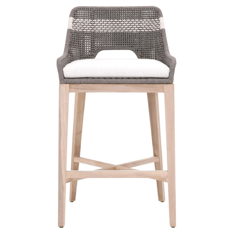Upholstered Counter Stool, Dark Gray/White, Bar Stool (31” Seat Height)