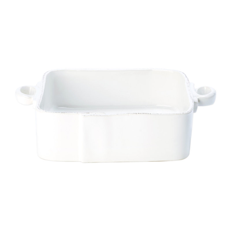 VIETRI Lastra Square Stoneware Baker Bakeware, White