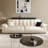 Modern white simple suede straight-row sofa-1600968051