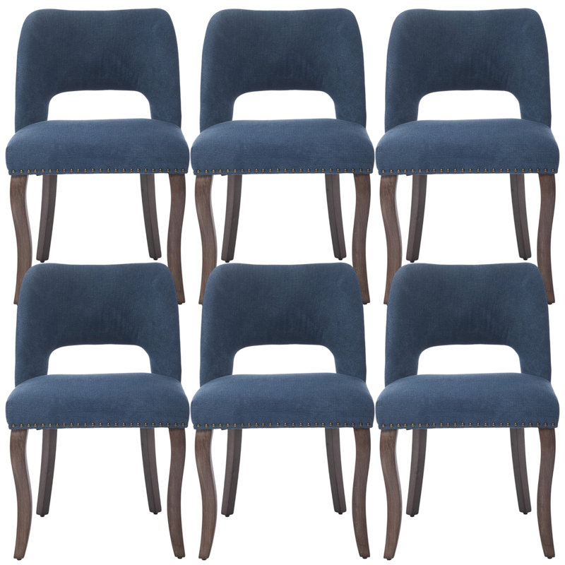  Chaise rembourrée Nakenzie, Bleu