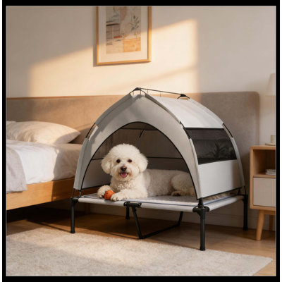 Pet Cot With Pad,Elevated Portable Dog Cot