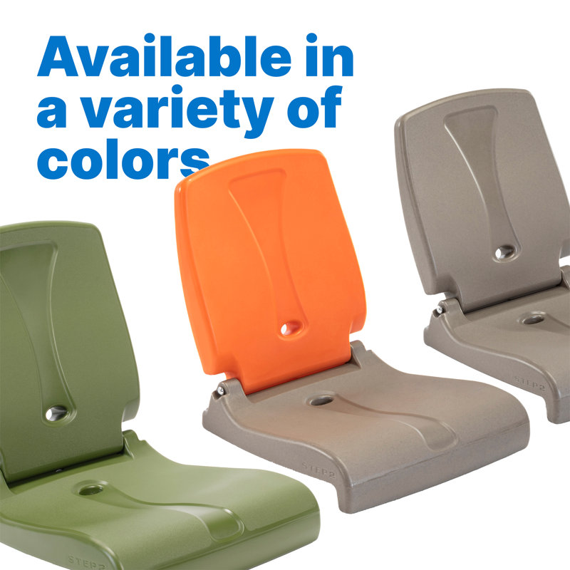 Step2 Flip Seat - Foldable, Portable Seat Stays in Place on Pool Edges, Tailgates, Olive Green