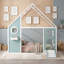 Lit plateforme simple avec glissade, bande lumineuse et conception en forme de maison-1990184481