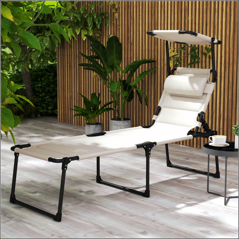 Chaise longue d'extérieur, Blanc crème