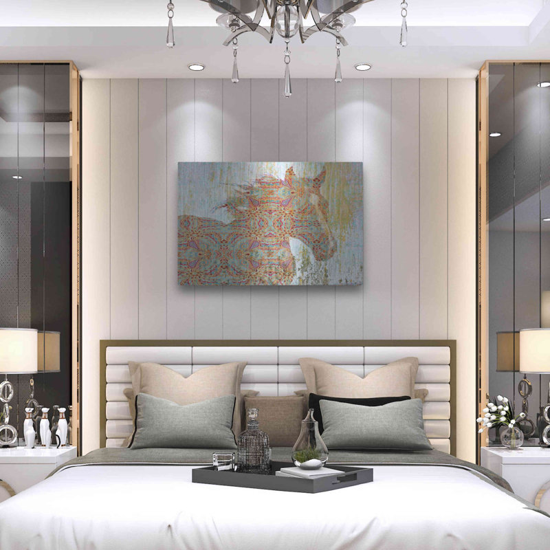 Luxe Art «Motif cheval» par Irena Orlov, Met «Motif cheval» par Irena Orlov, H 24 po x l 36 po