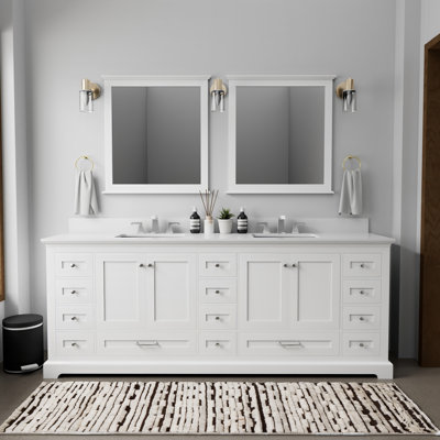 Ensemble de robinets de salle de bain double avec miroir l 84 po x P 22 po Dukes