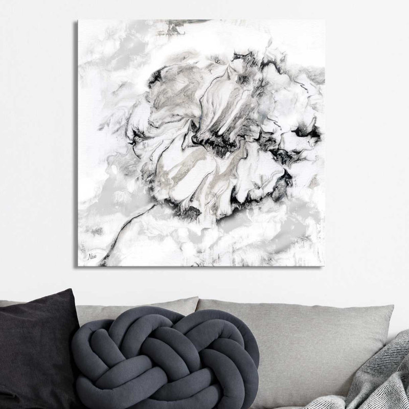 «Marble Flower I», reproduction de peinture acrylique, H 18 po x l 18 po x P 1 po, Toile tendue