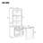 83.4"Tall Bookshelf With Writing Desk, Modern Bookcase With Study Desk, Workstation With Storage Shelf,Storage Bookcase With Open Shelves And Led Lighting For Living Room,Home Office,White