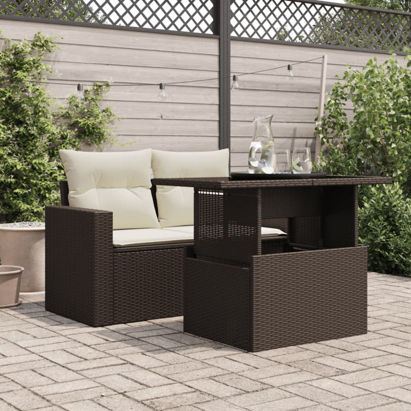 Pirley Outdoor , 100cm cm W 55cm cm D, Glass, Brown