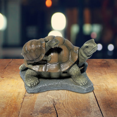 5.5"W Tortoise with Baby Figurine