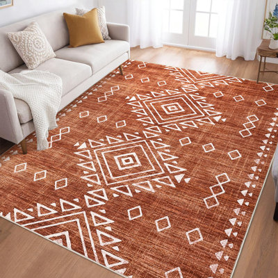 Tapis tribal traditionnel antidérapant lavable