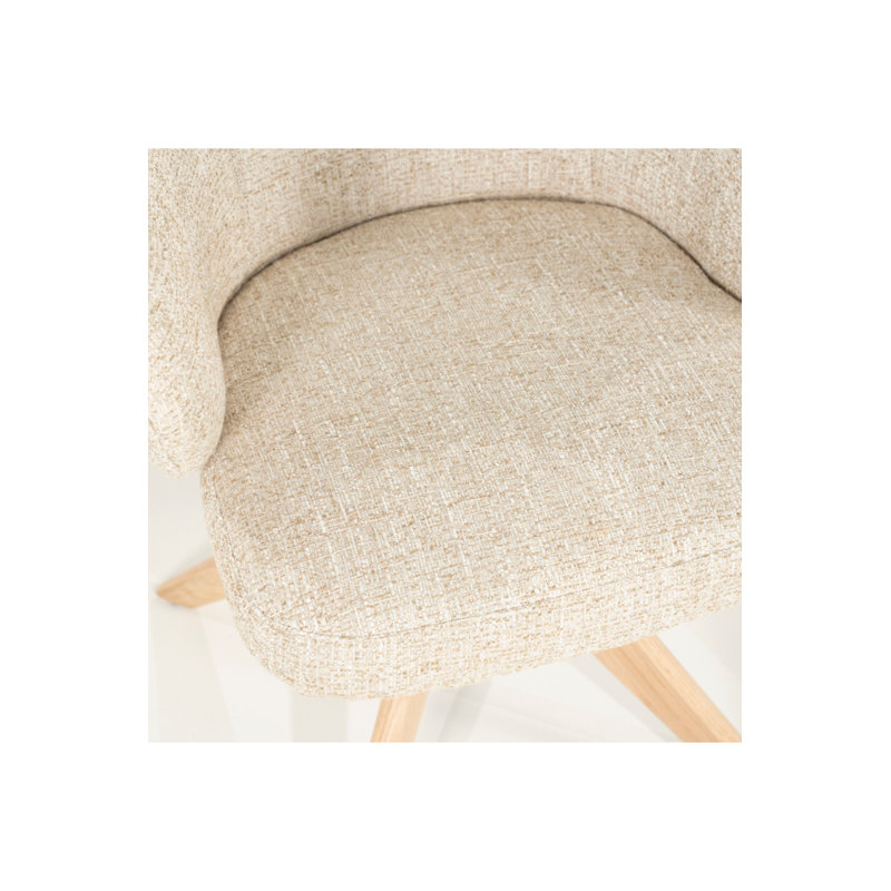 Connor Oak Accent Chair, Beige
