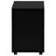 Commode moderne à roulettes, stratifié noir avec boîte de rangement spacieuse, pour le rangement et l'organisation