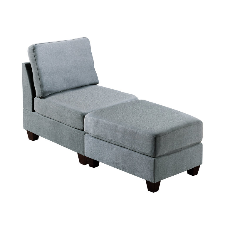 Fauteuil et tissu modulaires 2 pièces 2 pièces gris