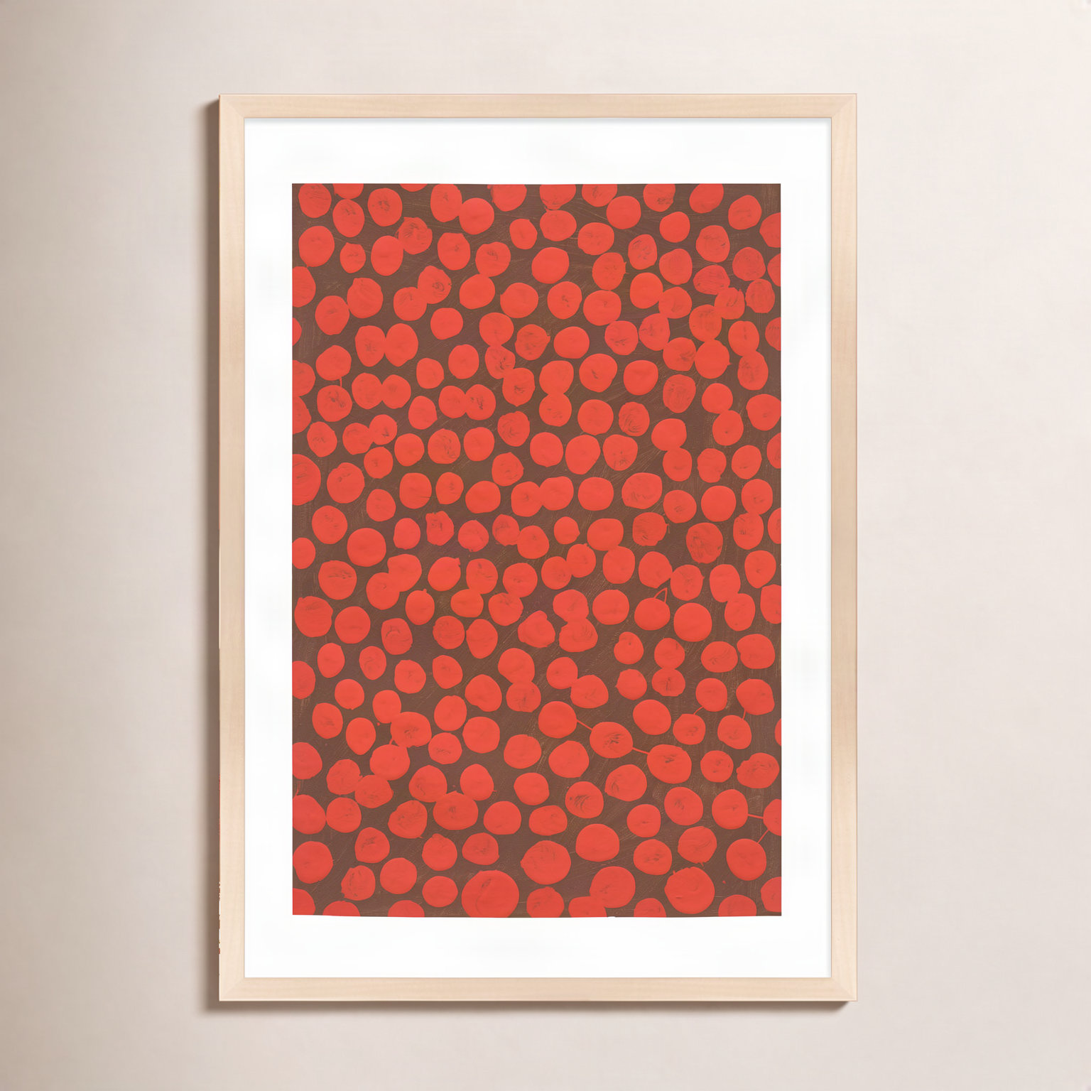 Navi "Salsa on Brown" Painting, 25" H x 17.5" W x 1.25" D, Brown