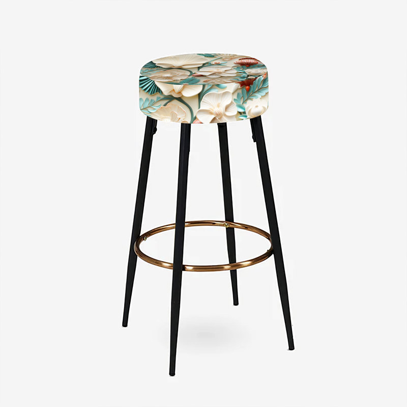Ensemble de 2 tabourets de bar blancs et verts Coastal Escape