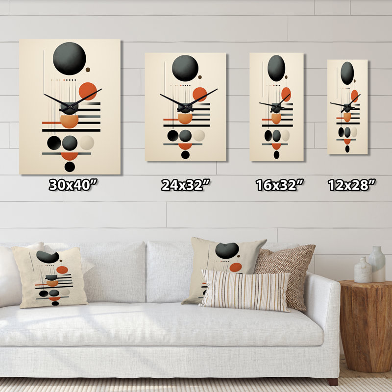Waning With The Moon Circular Retro Geometrics, H 32 po x l 24 po x P 1 po
