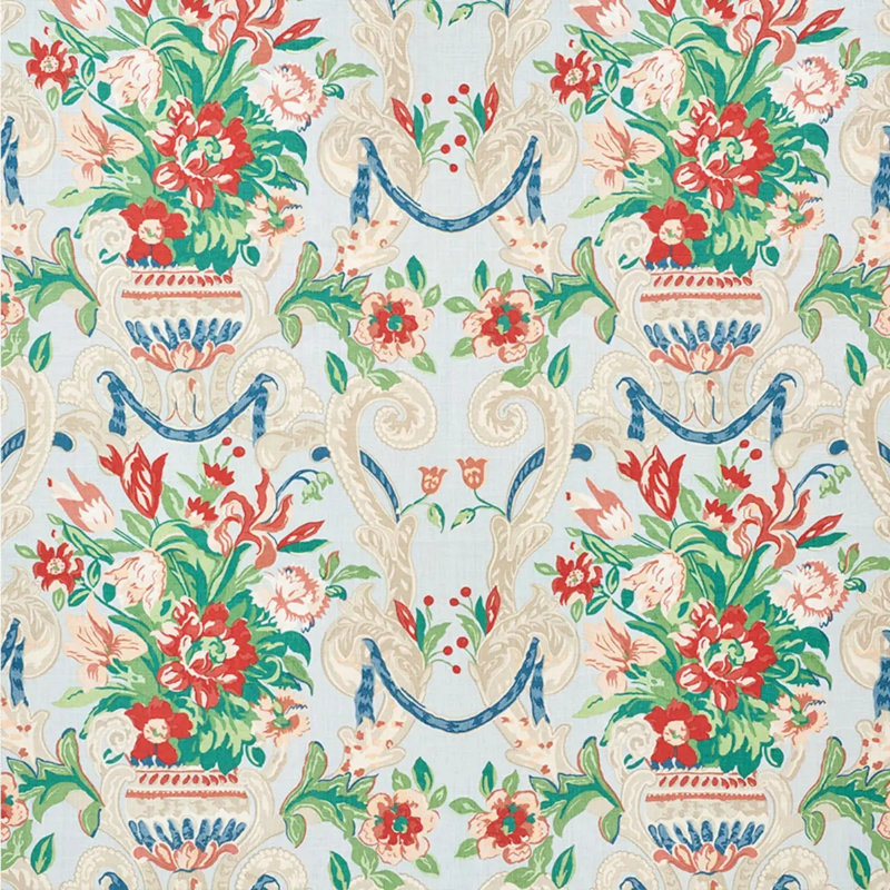 Aylesbury Vase Fabric, Aqua