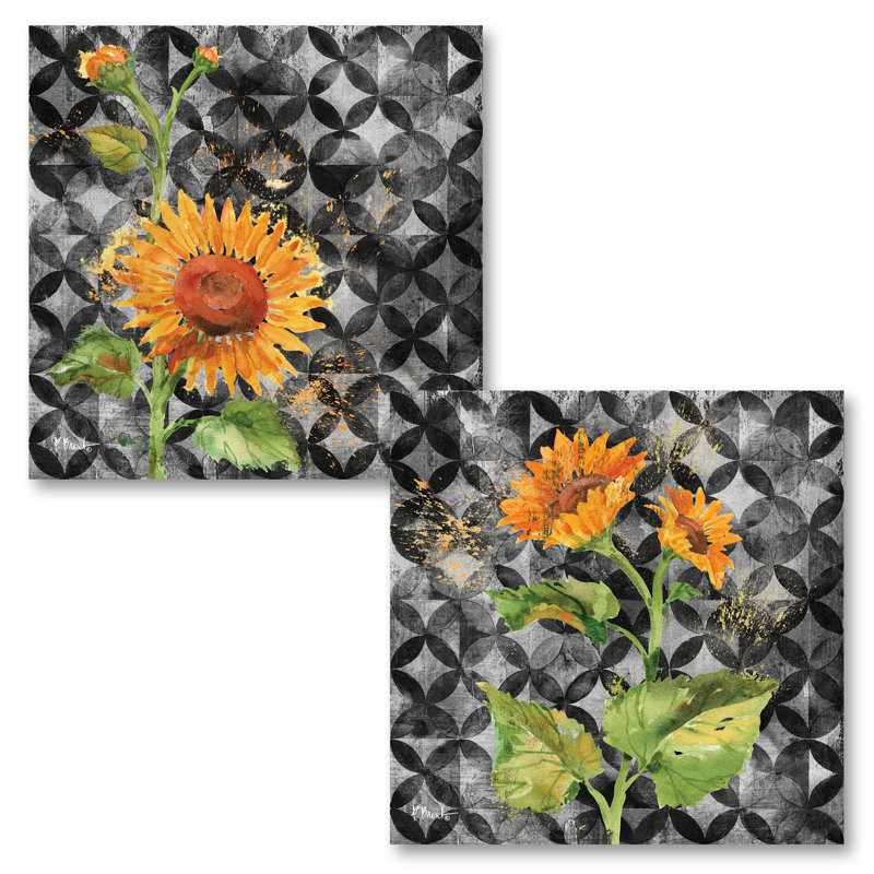 Arianna Sunflowers I and II par Paul Brent - impression d'art graphique, H 16 po x l 16 po x P 0,01 po, Papier
