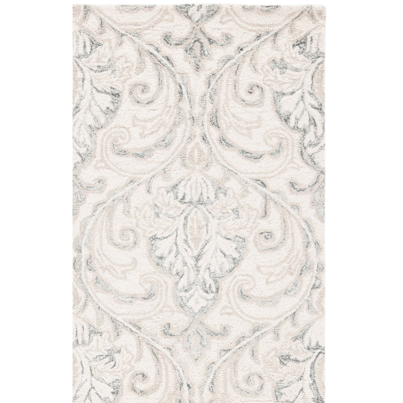 Tapis en laine et coton touffeté à la main avec latex Ikat Hitchens, Rectangulaire 3 pi x 5 pi