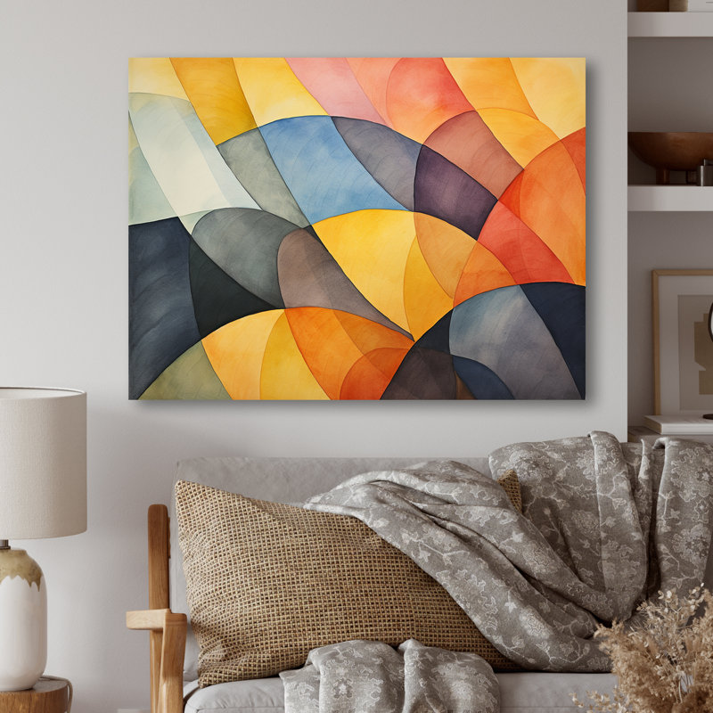 «Geometric Soft Colors Tiles II» - art mural géométrique en métal MT137587, H 16 po x l 32 po x P 1 po