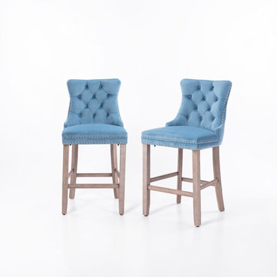 Tabourets de bar Amelia modernes recouverts de velours