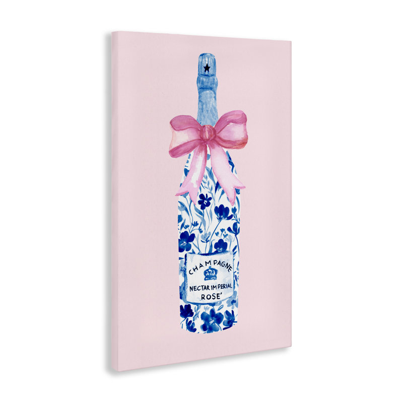 Floral Coquette Champagne Canvas, design par Corinne Haig, H 24 po x l 16 po
