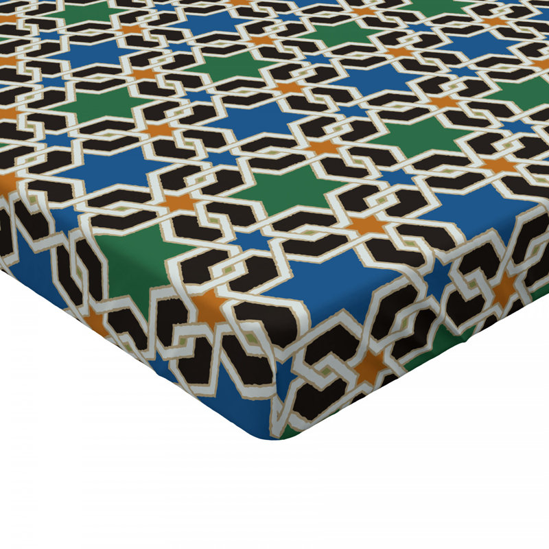Microfiber Geometric Fitted Sheet, Full Fitted Sheet