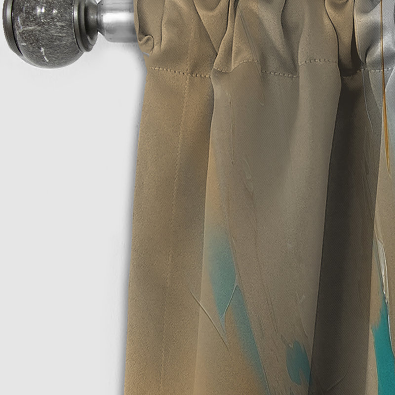 Gold And Turquoise Marble Fluid Ink I - Abstract Marble Marble Blackout Curtain - 1 Panels, 52" W x 120" L