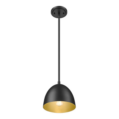 Alyvia 8 inch Matte Black 1 Light Pendant