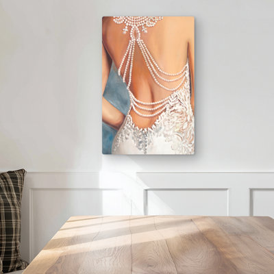 Wedding Dress - Beige Woman Metal Print for Home Decor