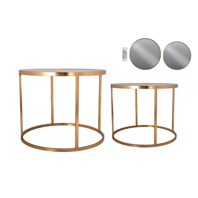 Iron Mirror Metal Table Foil Gold