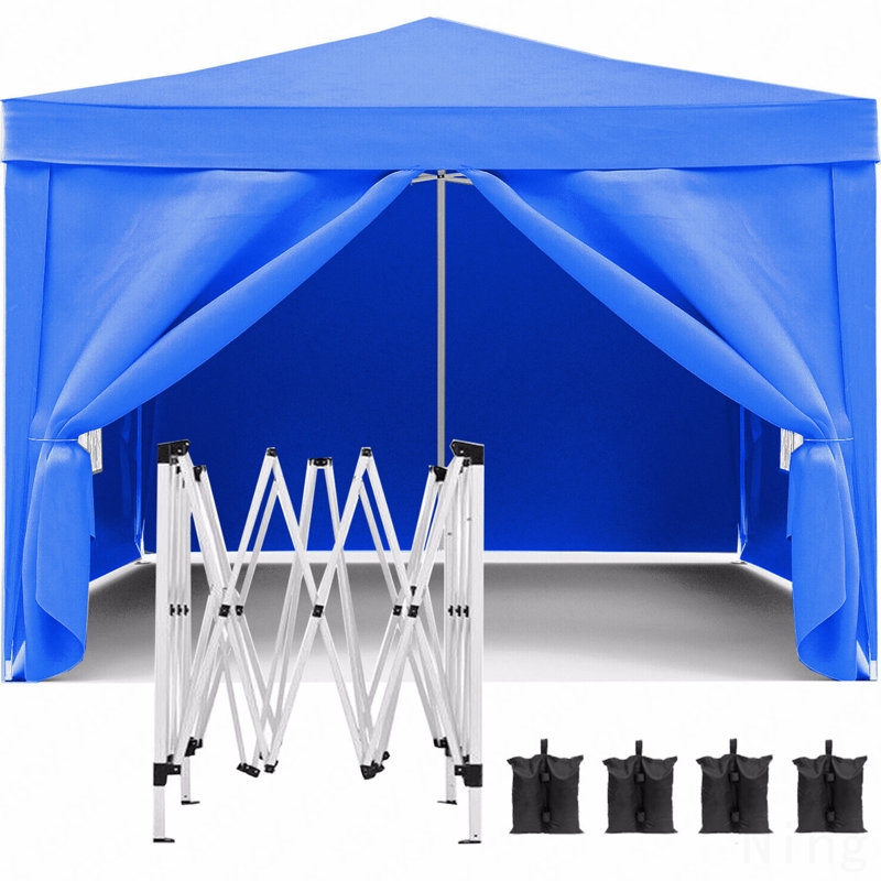 Pavillon de jardin escamotable 10X10FT, paroi latérale pour l'extérieur avec UPF 50+ et sac de poids et sac de transport