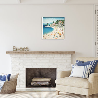 Bb-383-Summer Beach People, impression sur bois encadrée