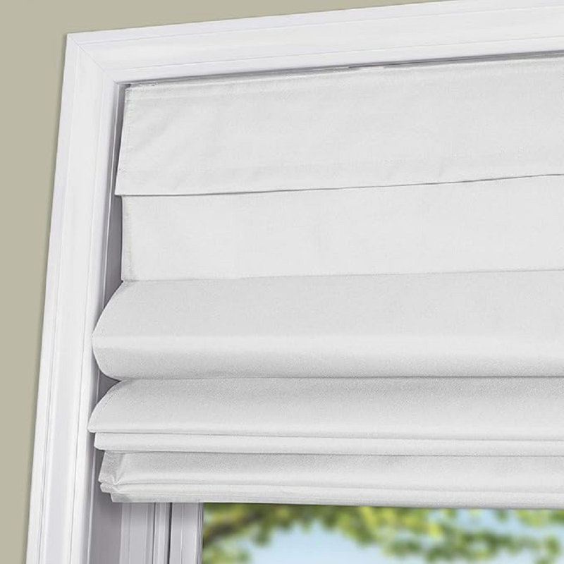 Blackout Roman Shade, White, 30.5"W x 60"L