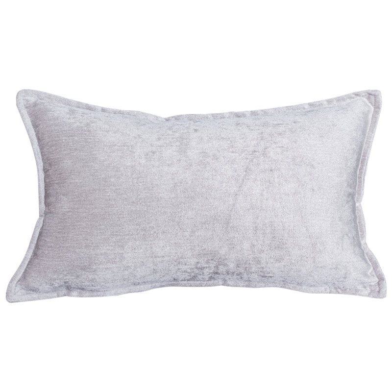 Nicole Rectangular Chenille Pillow Cover & Insert, Silver