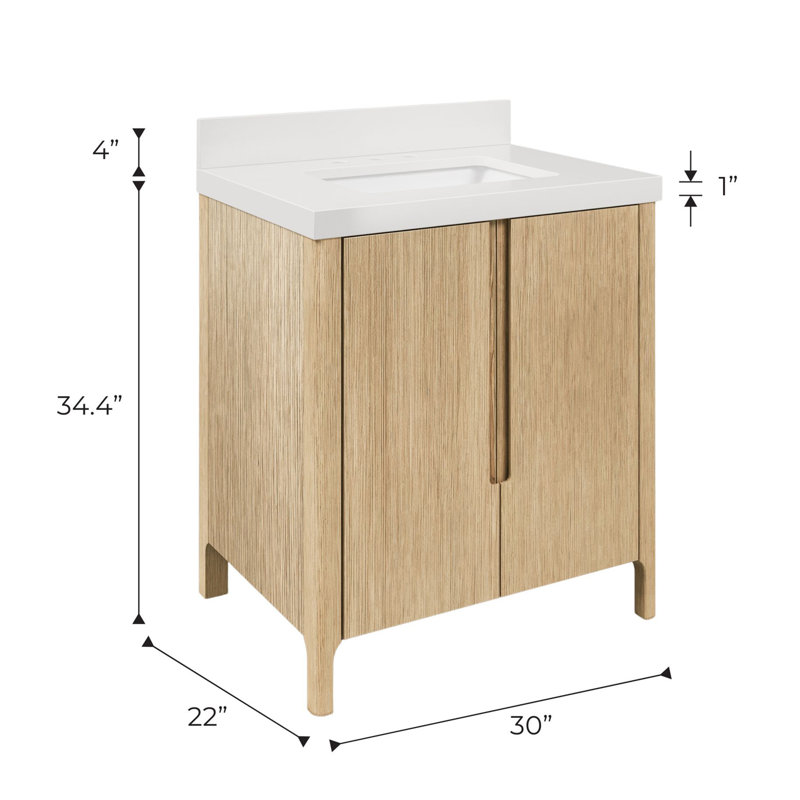 Ensemble de meuble-lavabo simple 30 po Trailshawn, Brun