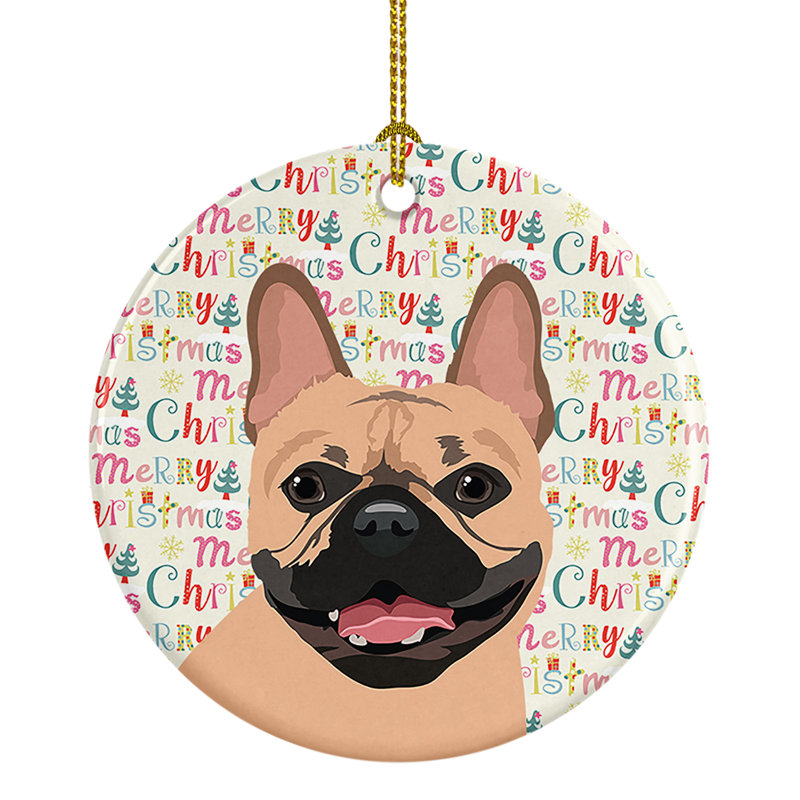 Ornement suspendu en céramique French Bulldog 2