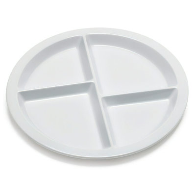 GET CP-534-W Melamine 4-Compartment Divided Plates, 10", White (Set of 12)