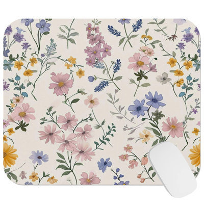 Botanical Floral Pattern V Plants Scandinavian Gaming Cute Office Laptop Desk Pad Gift Mat Square Rectangle Non-Slip Mousepad