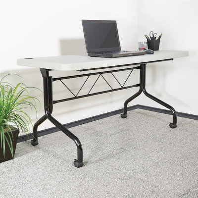 Resin Multipurpose Flip Training Table With Locking Casters For Home And Office, 5 Feet