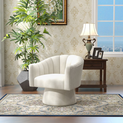 Fauteuil demi-tonneau pivotant de 25,2 po Iryanna