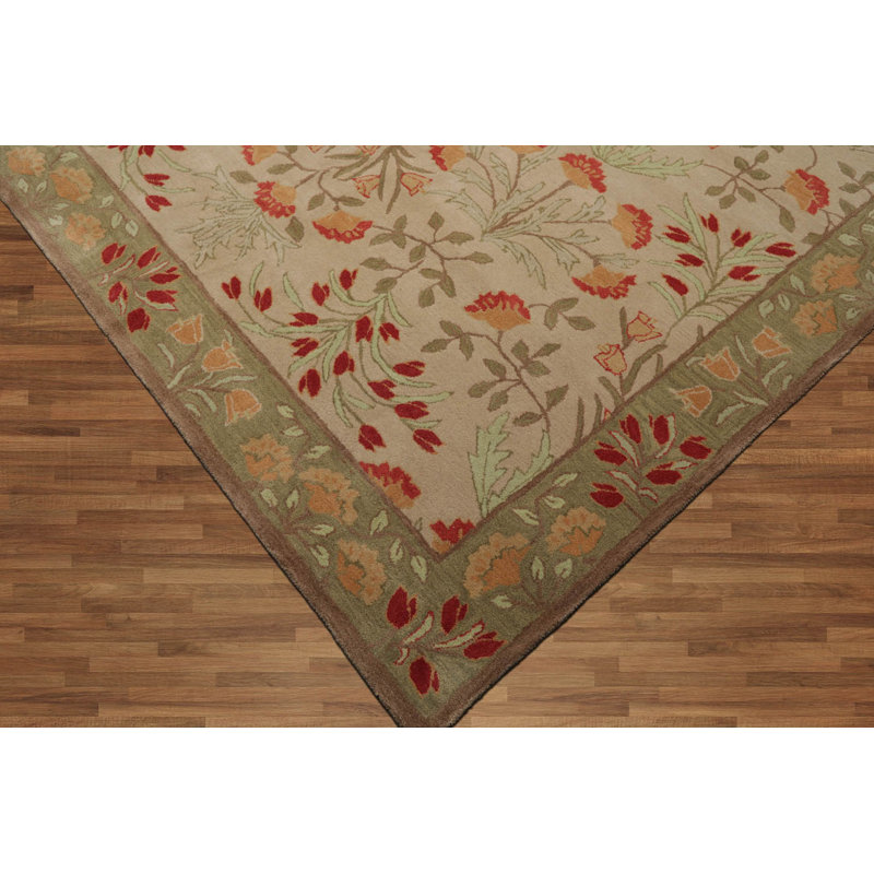 Rectangle Geometric Power Loomed Wool Area Rug, Tapis de couloir 2 pi 6 po x 10 po