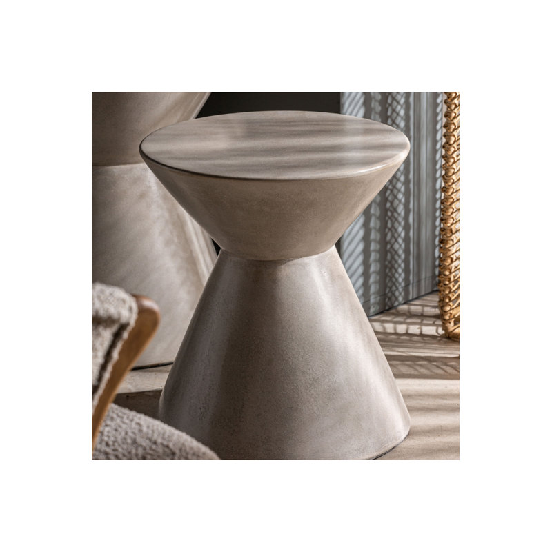 Side Table Stone Top End Table, 19" H x 17" W x 17" D
