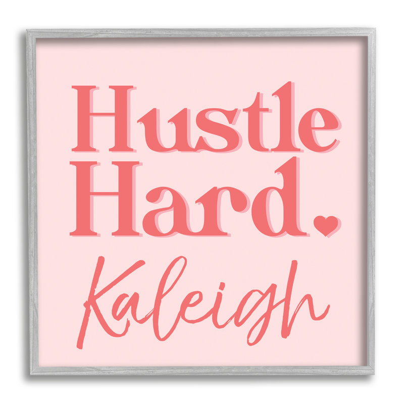 «Pink Hustle Hard cmw-077», art mural personnalisé, Estampe numérique Farmhouse, H 12 po x l 12 po, Oui