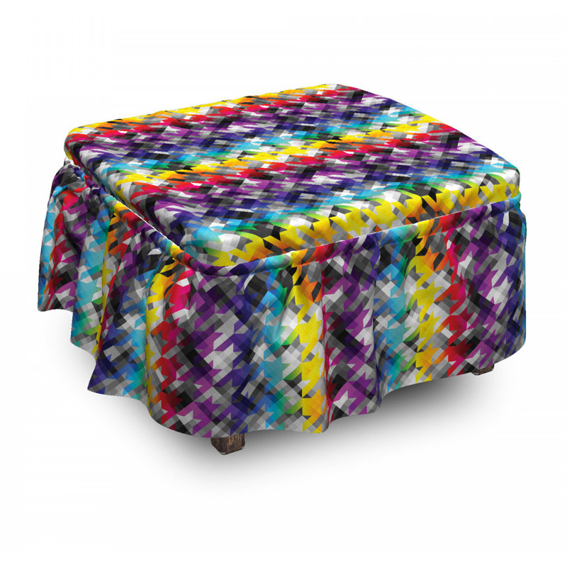 Housse pour repose-pieds en diagonale houndstooth